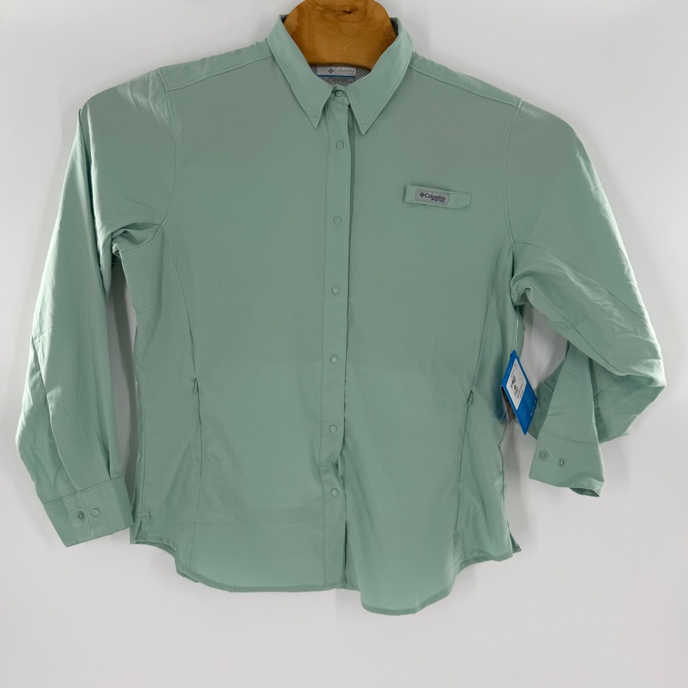 Columbia PFG Tamiami II Fishing Shirt Sage Green L/G Long Sleeve UPF 40 NEW